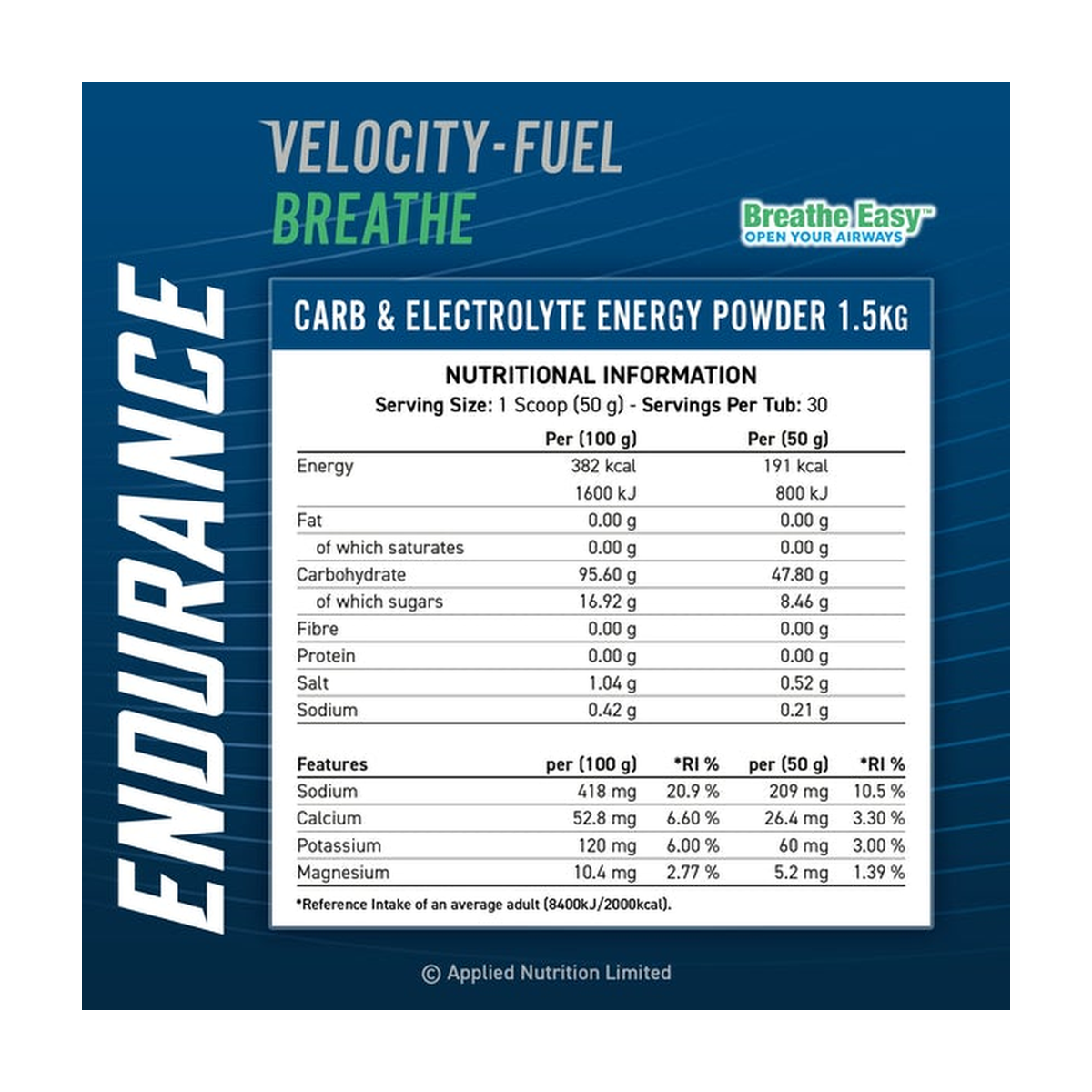Applied Nutrition Endurance Carb & Electrolyte Energy Breathe Easy - Product view 4
