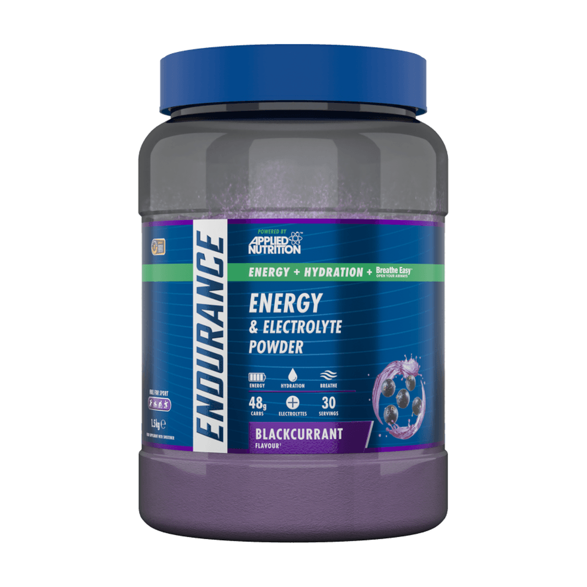 Applied Nutrition Endurance Carb & Electrolyte Energy Breathe Easy - Geschmack Blackcurrant