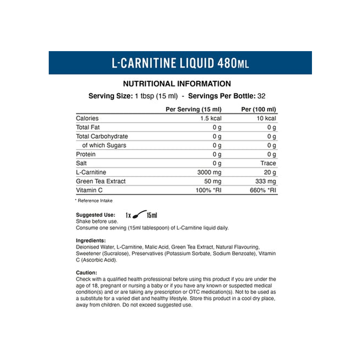Applied Nutrition Liquid L-Carnitine - Product view 7