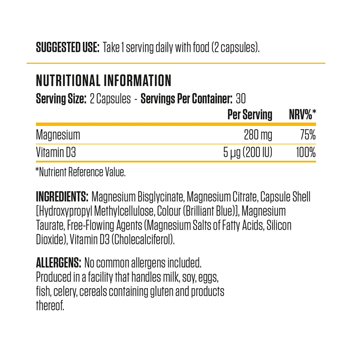 Applied Nutrition Magnesium & Vitamin D3 Capsules - Produktansicht 2