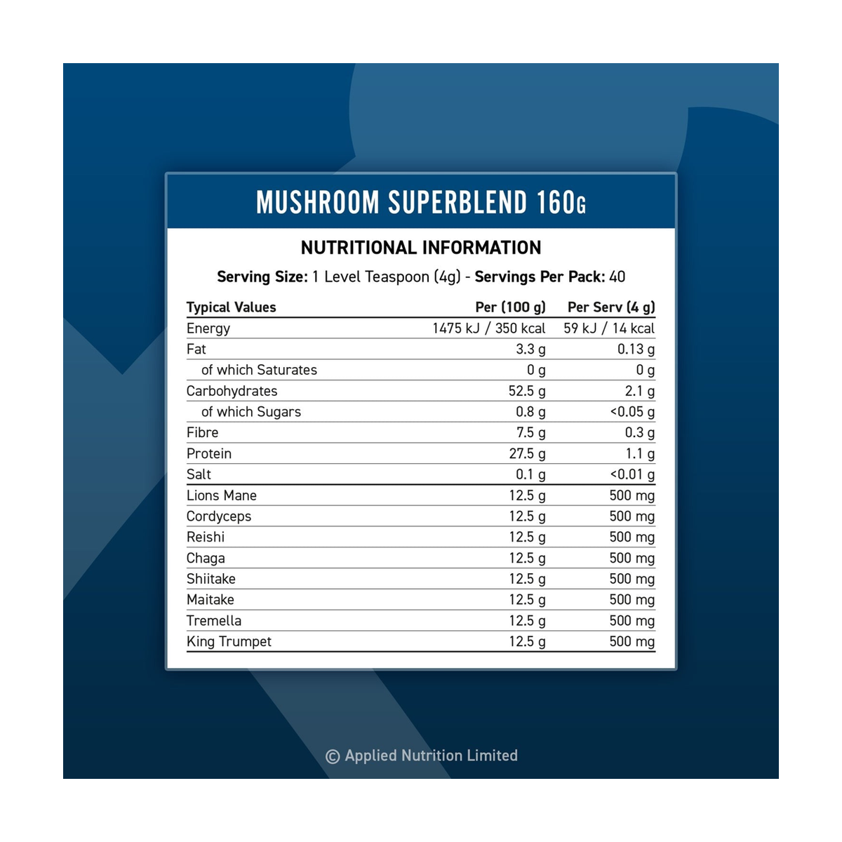 Applied Nutrition Mushroom Superblend - Product view 3
