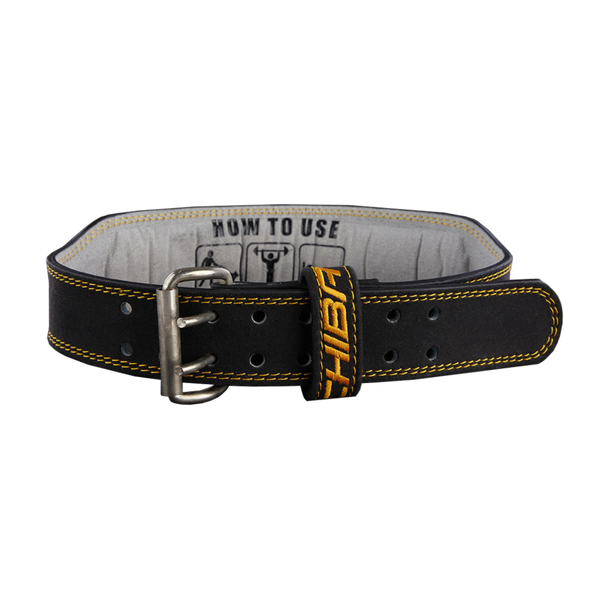 Chiba 40810 Leather belt - Black/Gold