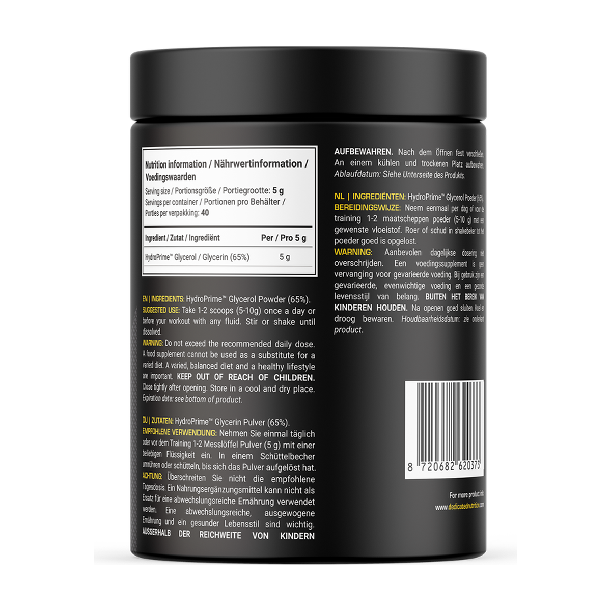 Dedicated Nutrition HydroPrime Glycerol - Produktansicht 2