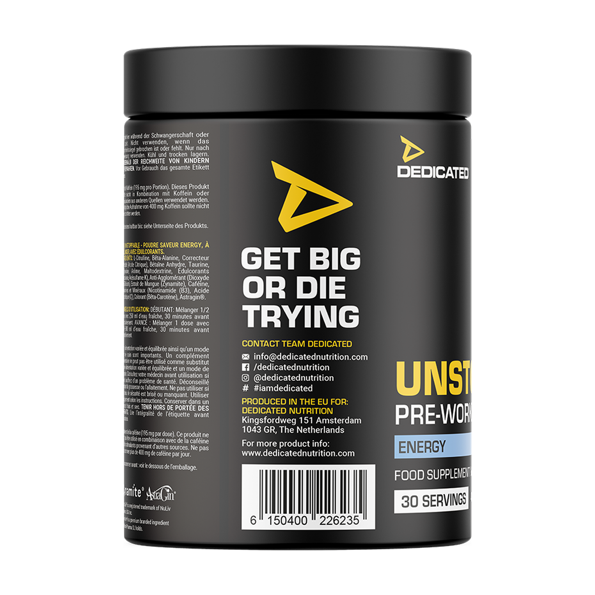 Dedicated Nutrition Unstoppable Pre-workout - Product view 7