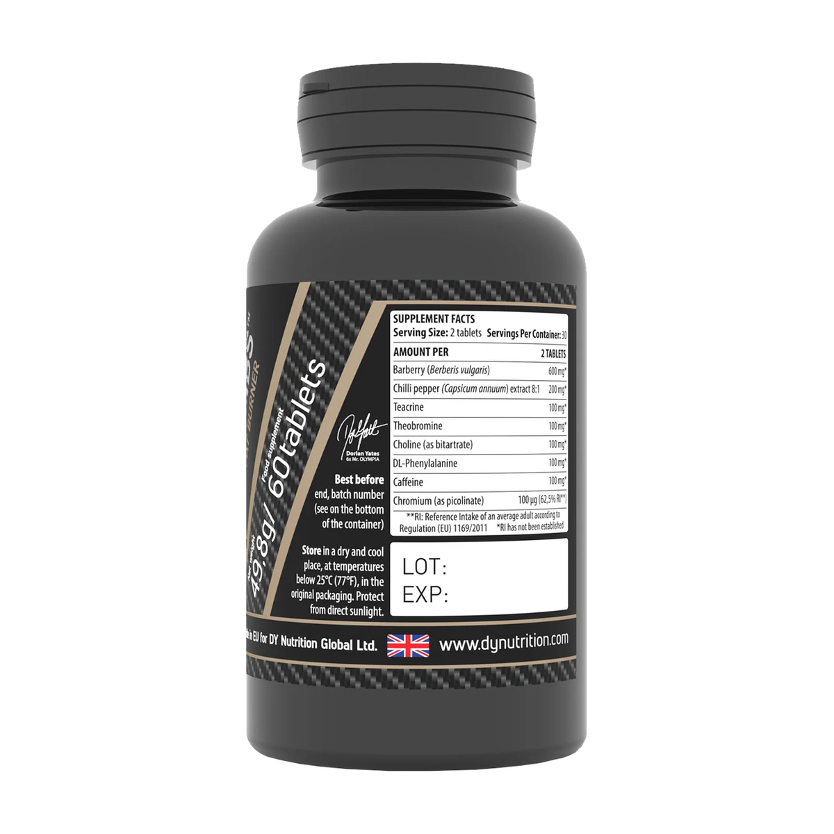 DY Nutrition BlackBombs Fatburner - Product view 2