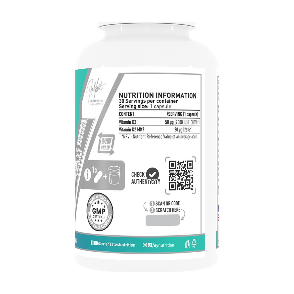 DY Nutrition D3 + K2 Vitamin - Produktansicht 2