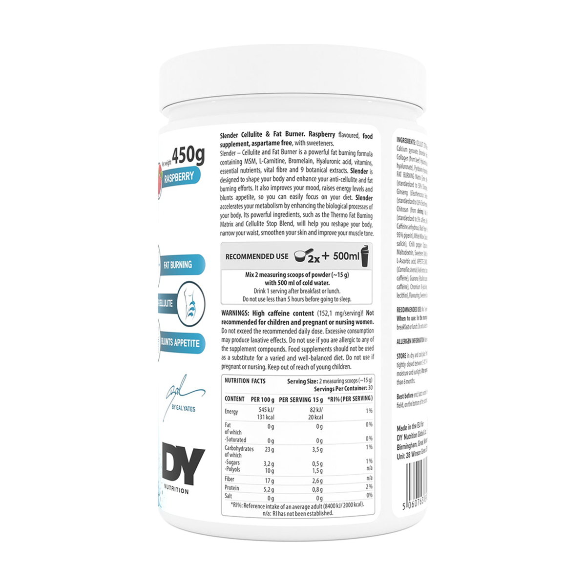 DY Nutrition Slender Cellulite & Fatburner - Product view 4
