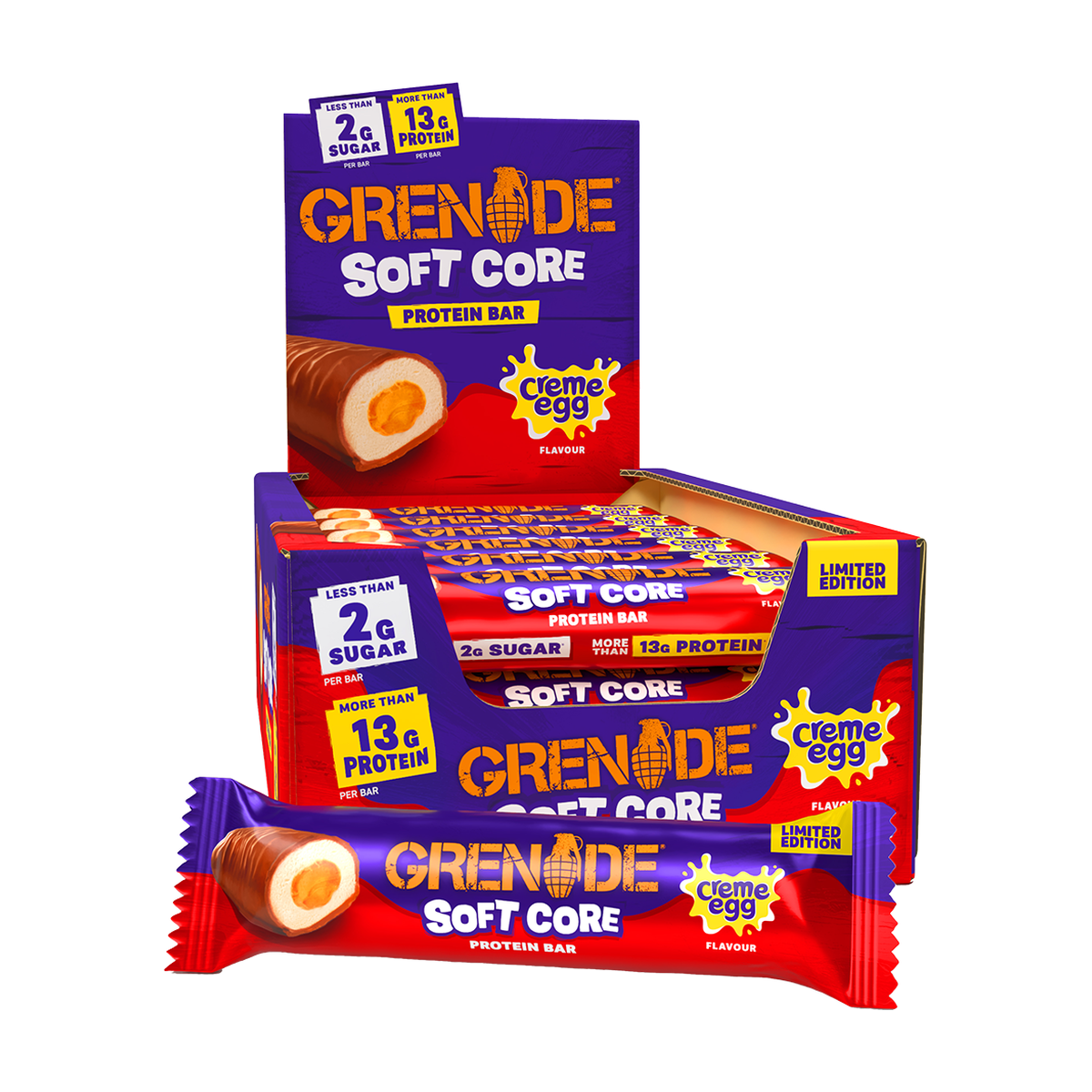 Grenade Soft Core Protein Bar- 18 x 45 g - Creme Egg