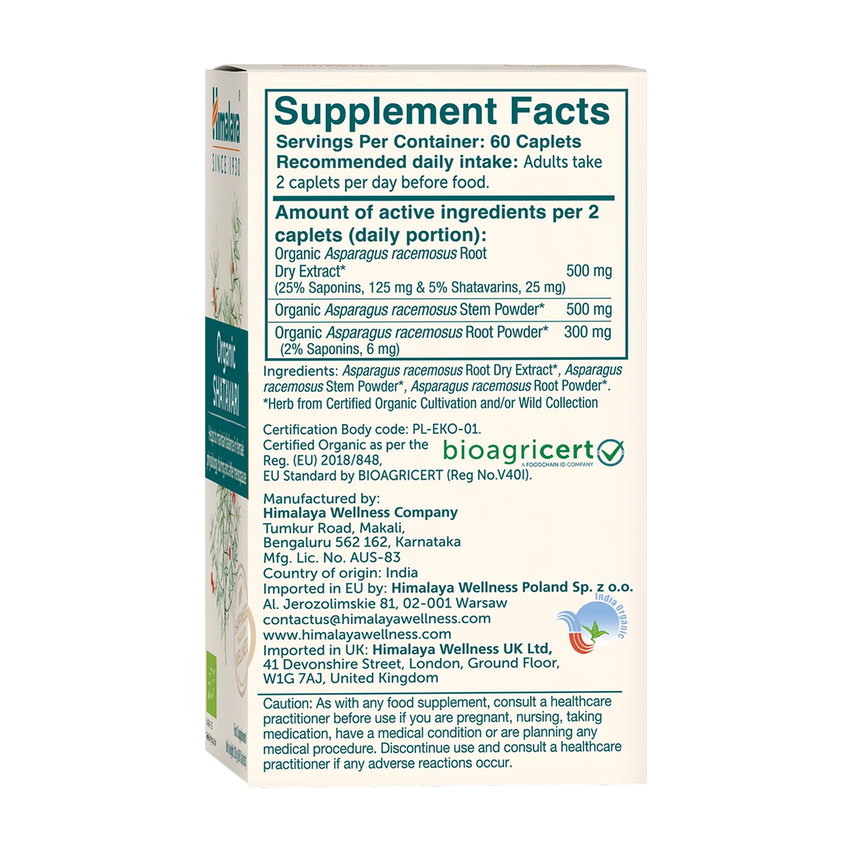 Himalaya Organic Shatavari - Produktansicht 2