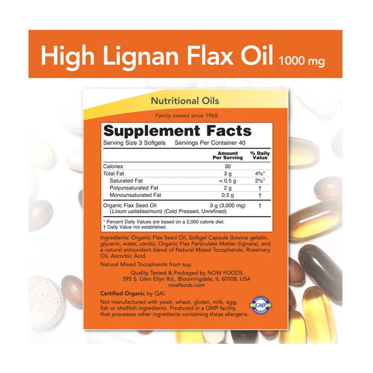 NOW Foods High Lignan Flax Oil Organic – Bild 3