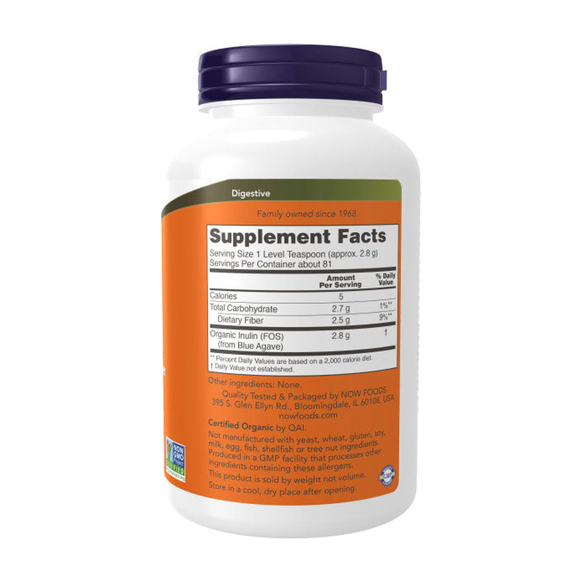 NOW Foods NOW2944 Inulin Powder Organic - Product view 3