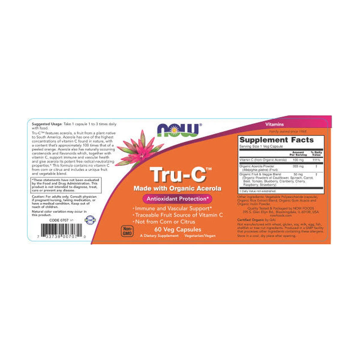 NOW Foods Tru-C with Acerola – Bild 2