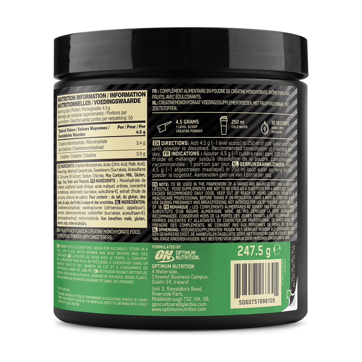 Optimum Nutrition Flavoured Micronised Creatine Powder - Product view 6