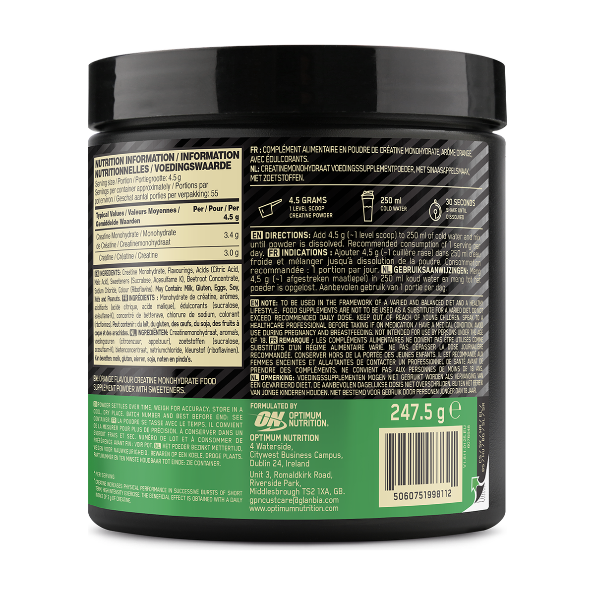Optimum Nutrition Flavoured Micronised Creatine Powder - Product view 7