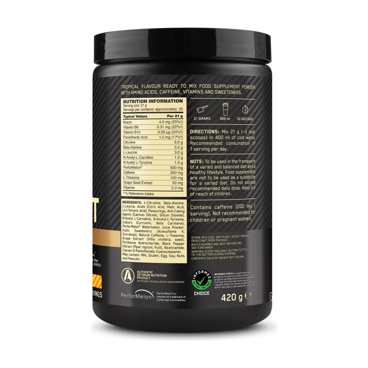 Optimum Nutrition Gold Standard Pre-workout Advanced - Product view 9