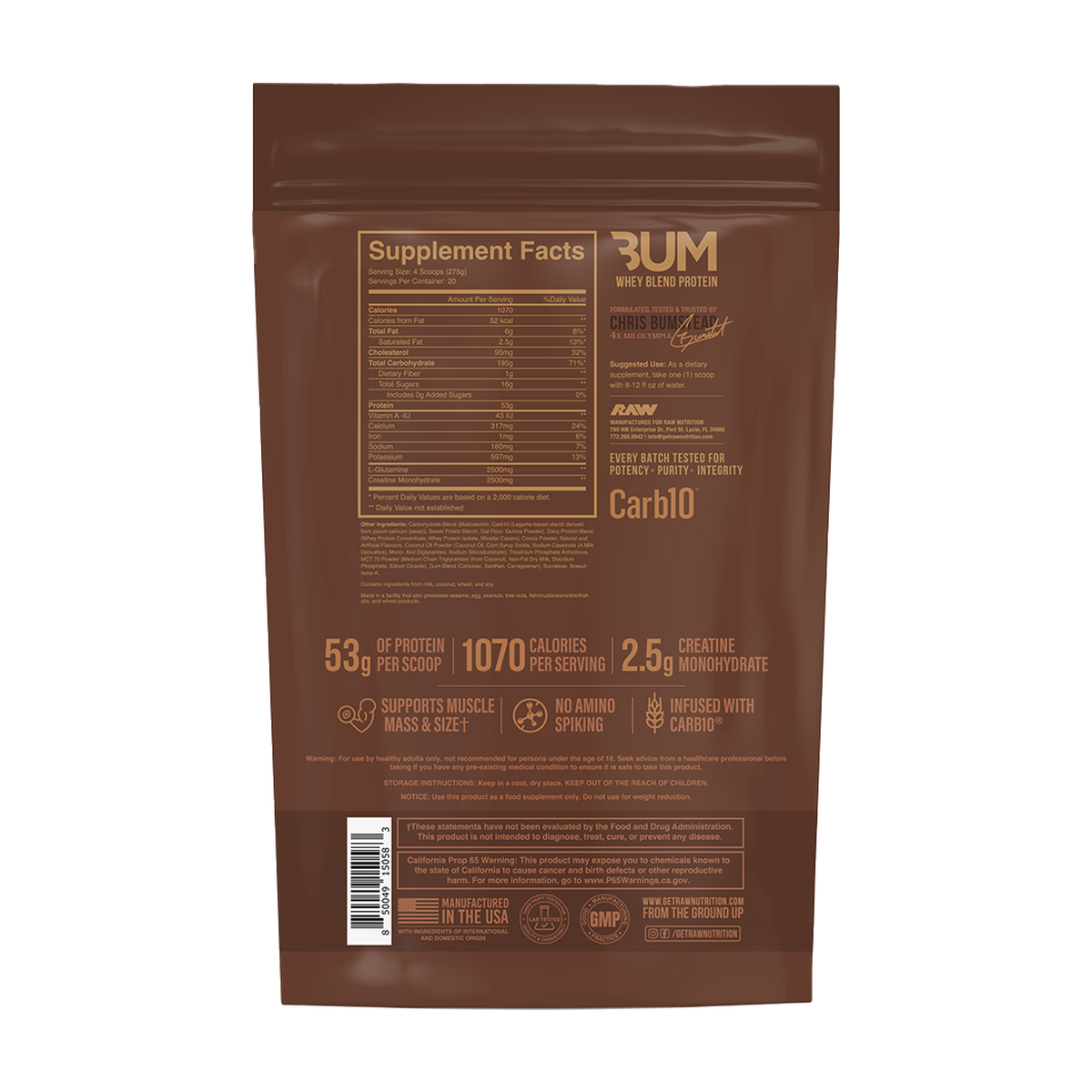 RAW CBUM Mass Gainer - Produktansicht 5