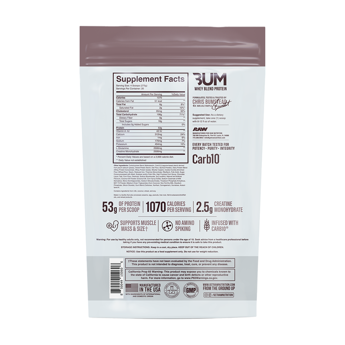 RAW CBUM Mass Gainer - Produktansicht 6