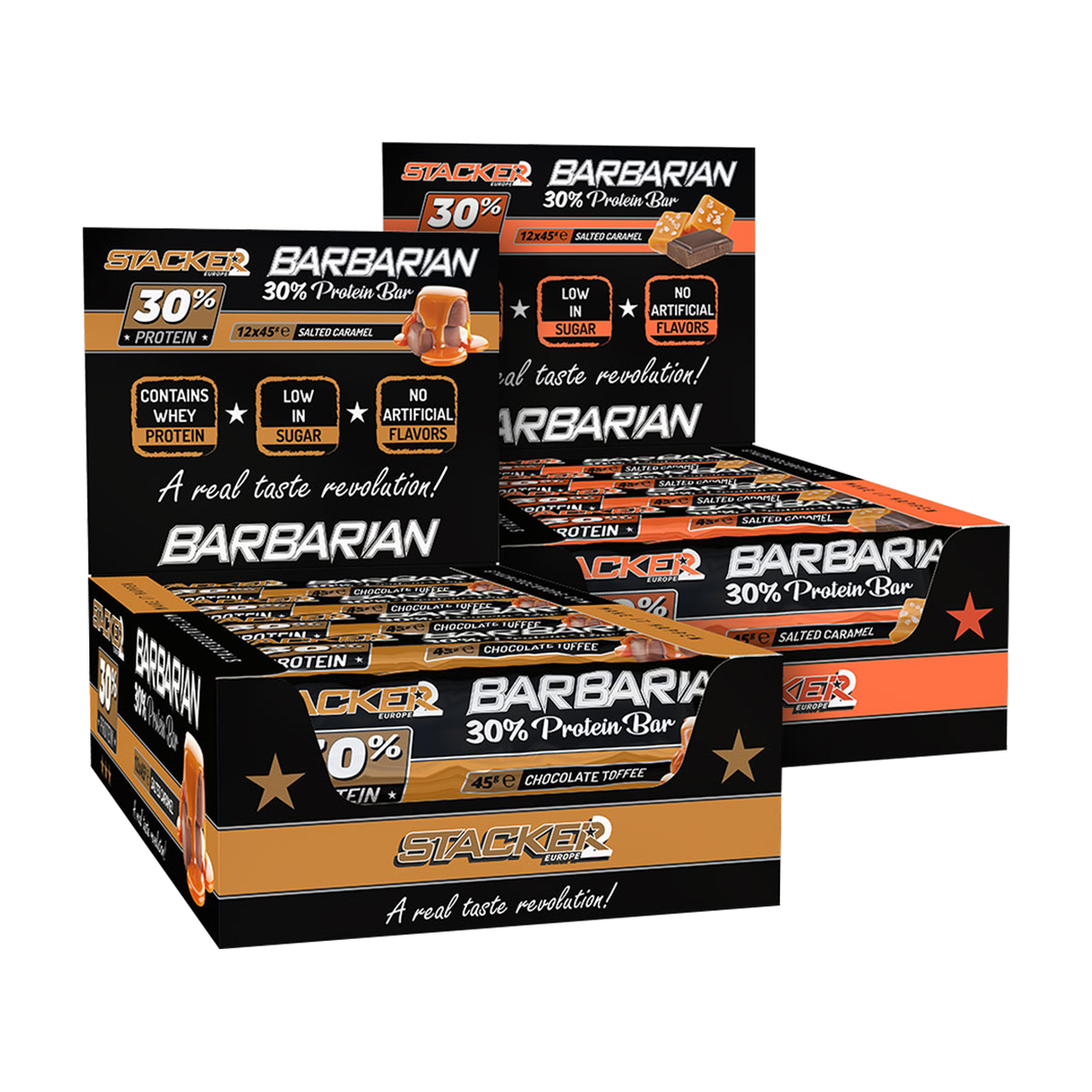 Stacker2 Barbarian 30% Protein Bar - 12 x 45 g