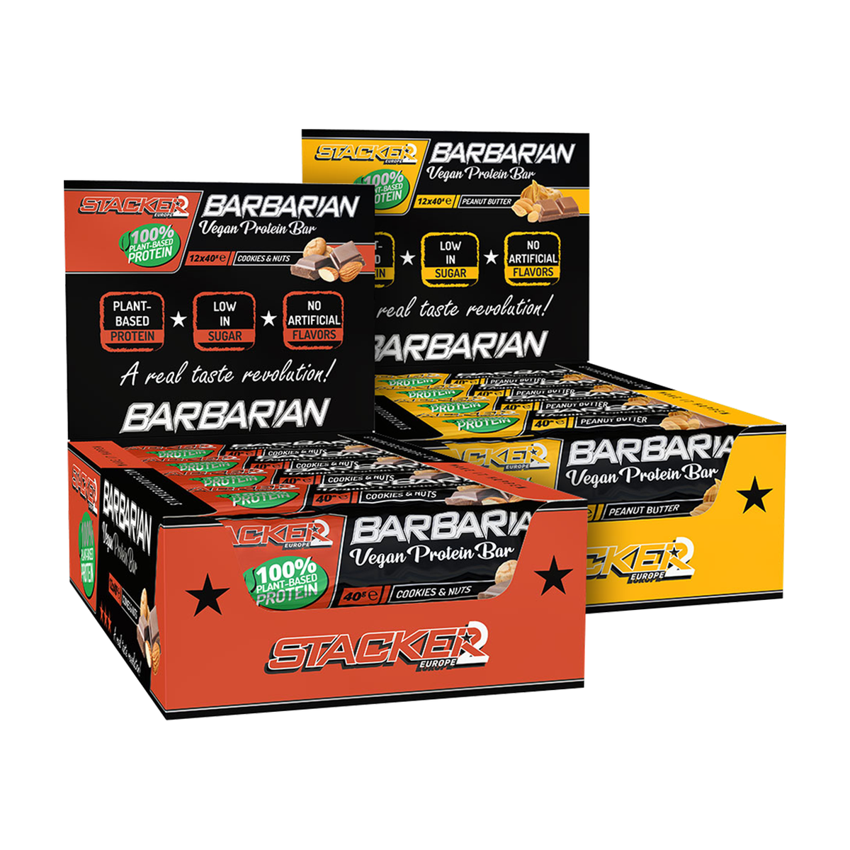 Stacker2 Barbarian Vegan Protein Bar - 12 x 40 g
