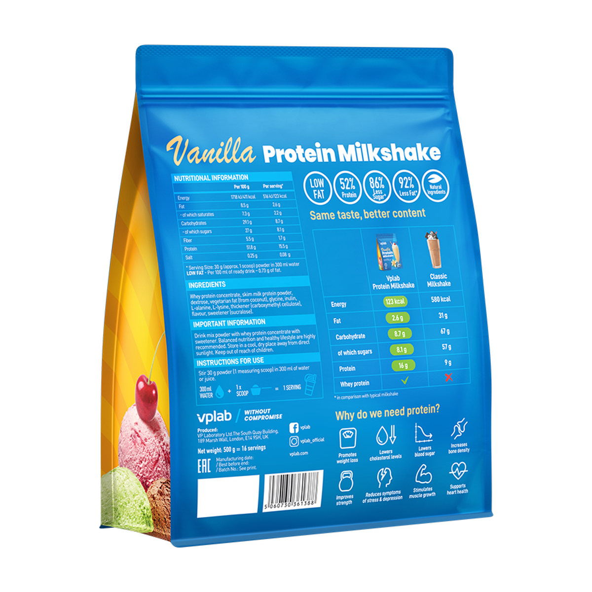 VPLab Protein Milkshake - Produktansicht 5