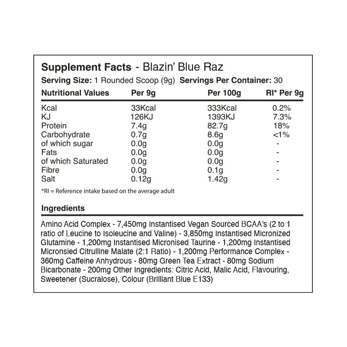 Warrior Amino Blast BCAA - Produktansicht 10